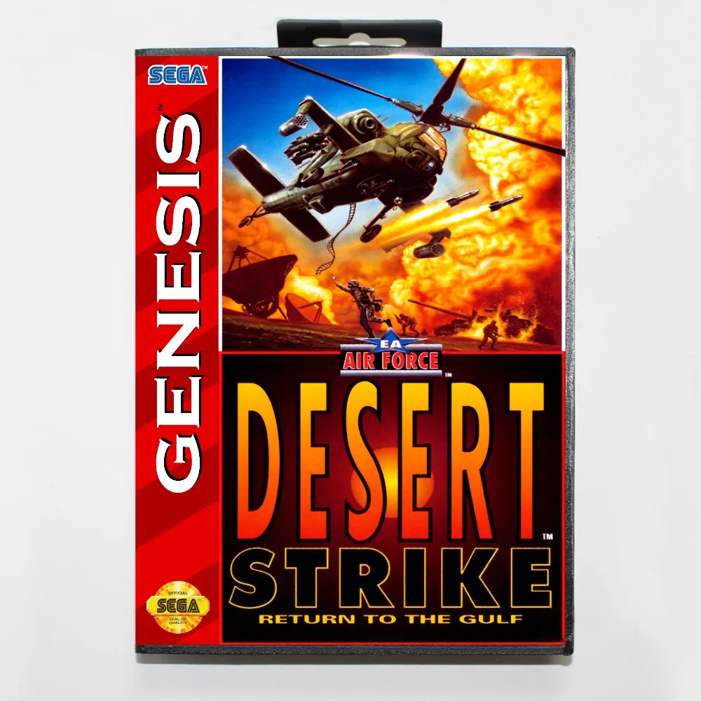 Новая 16-битная игровая карта MD-desert strike с розничной коробкой для системы Sega genesis
Новая 16-битная игровая карта MD-desert strike с розничной коробкой для системы Sega genesis