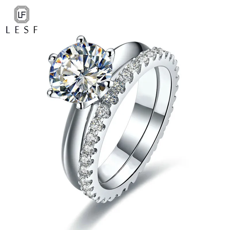 LESF Luxury 925 Sterling Silver Solitaire Engagement Rings Set 2.0 ct Round Cut Shiny SONA Stone Rings For Women Brides Jewelry
LESF Luxury 925 Sterling Silver Solitaire Engagement Rings Set 2.0 ct Round Cut Shiny SONA Stone Rings For Women Brides Jewelry