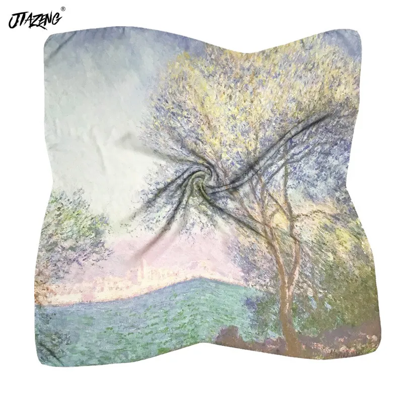 2020 Spring Summer Hot Sale Landscape Oil Painting Scarf Scarves Women Scarf Kerchief Silk Scarf Head Hair Tie New Print 70*70cm
2020 Spring Summer Hot Sale Landscape Oil Painting Scarf Scarves Women Scarf Kerchief Silk Scarf Head Hair Tie New Print 70*70cm