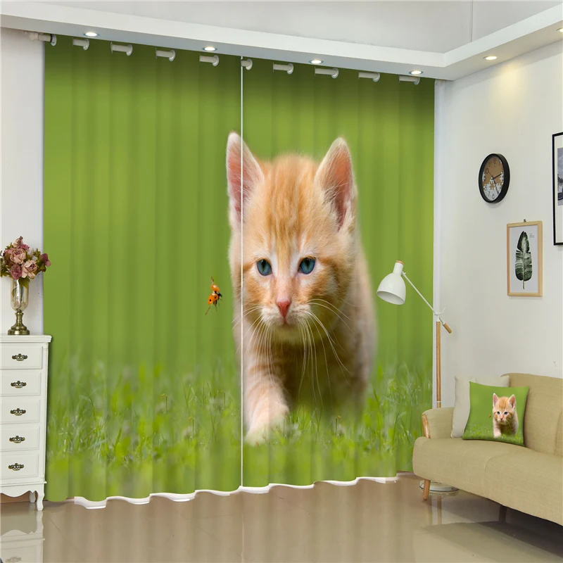 Customized kitten 3D Blackout Window Curtain Drapes For Living room Bed room Hotel Wall Tapestry Cortinas
Customized kitten 3D Blackout Window Curtain Drapes For Living room Bed room Hotel Wall Tapestry Cortinas