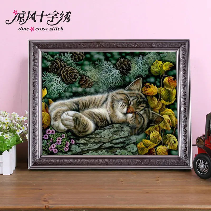 Sleeping cat cross stitch kit DMC brand thread animal dog count canvas fabric embroidery handmade needlework
Sleeping cat cross stitch kit DMC brand thread animal dog count canvas fabric embroidery handmade needlework