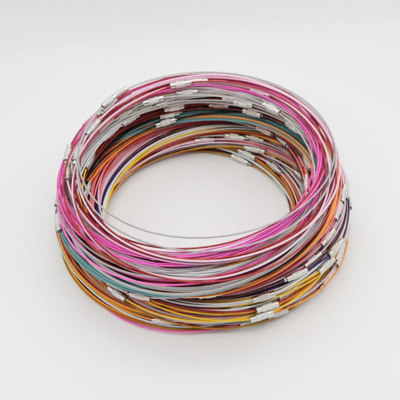 1mm 100PCs/ lot 18" Stainless Steel Wire Necklace Cord with Brass Screw Clasp for DIY Jewelry Craft Making 16 Color Available
1mm 100PCs/ lot 18" Stainless Steel Wire Necklace Cord with Brass Screw Clasp for DIY Jewelry Craft Making 16 Color Available