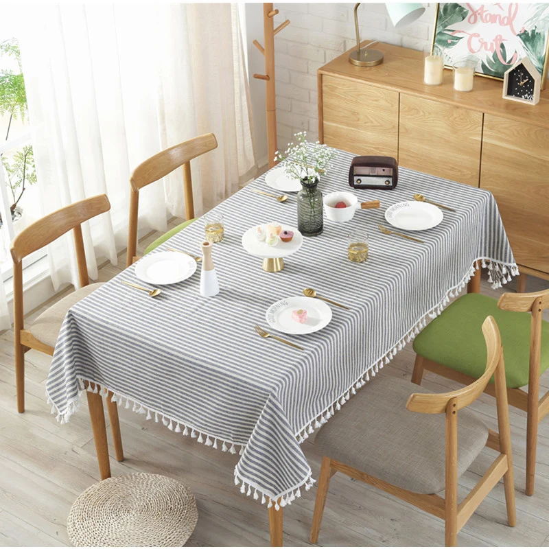 Rectangle Tablecloth Stripe Color Table Cloth With White Tassel Cotton Linen Table Cover Tablecloth For Party Banquet Decoration
Rectangle Tablecloth Stripe Color Table Cloth With White Tassel Cotton Linen Table Cover Tablecloth For Party Banquet Decoration
