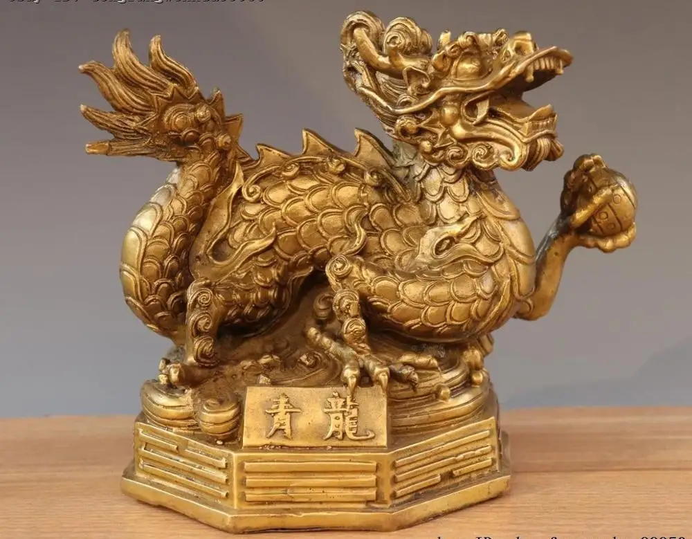 Chinese Royal FengShui Brass Copper Zodiac Dragon Loong Hold Bead Animal Statue
Chinese Royal FengShui Brass Copper Zodiac Dragon Loong Hold Bead Animal Statue