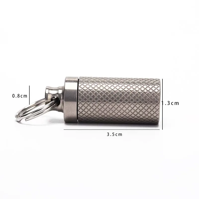 Outdoor Waterproof Canister Titanium alloy Waterproof Canister Medicine Seal Capsule Bottle Keyring Multi Tools
Outdoor Waterproof Canister Titanium alloy Waterproof Canister Medicine Seal Capsule Bottle Keyring Multi Tools