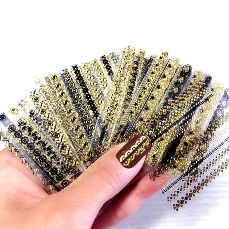24sheets/lot 3D Nail Art Sticker Decals Manicure Black Gold Bar Love Heart Glitter Decorations Nails Accessories #NTL-32#
24sheets/lot 3D Nail Art Sticker Decals Manicure Black Gold Bar Love Heart Glitter Decorations Nails Accessories #NTL-32#