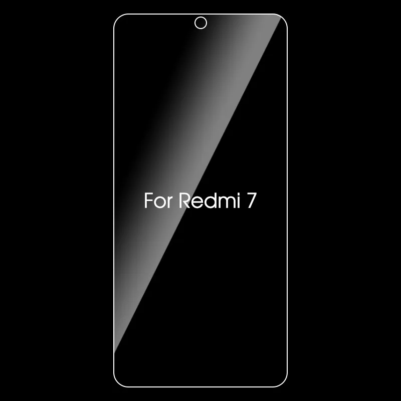 Full Cover Screen protector For Xiaomi Redmi 7 Tempered Glass Front Film with White Edge Filling Liquid | Мобильные телефоны и