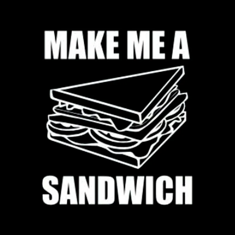 12X14CM MAKE ME A SANDWICH Funny Vinyl Decal Black/Silver Car Sticker Car-styling S8-0883
12X14CM MAKE ME A SANDWICH Funny Vinyl Decal Black/Silver Car Sticker Car-styling S8-0883
