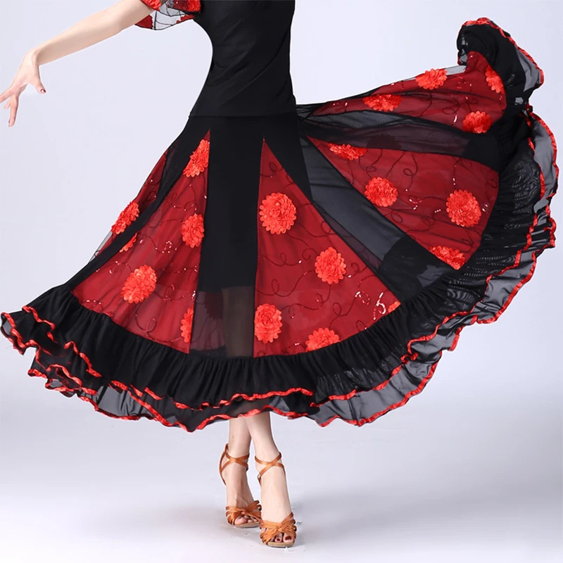 Flamenco Dance Costume Skirt Long Ballroom Dancing Modern Standard Waltz Dancer Dress Training Half Skirt Stretchy Waistband
Flamenco Dance Costume Skirt Long Ballroom Dancing Modern Standard Waltz Dancer Dress Training Half Skirt Stretchy Waistband
