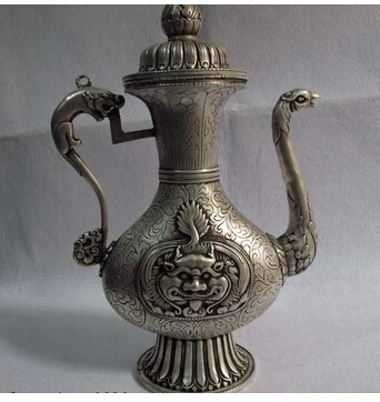 Copper Brass CHINESE crafts decoration Asian 13 Tibet classicality bronze silver-gilt foo dog rosefinch Dragon flagon stoup
Copper Brass CHINESE crafts decoration Asian 13 Tibet classicality bronze silver-gilt foo dog rosefinch Dragon flagon stoup