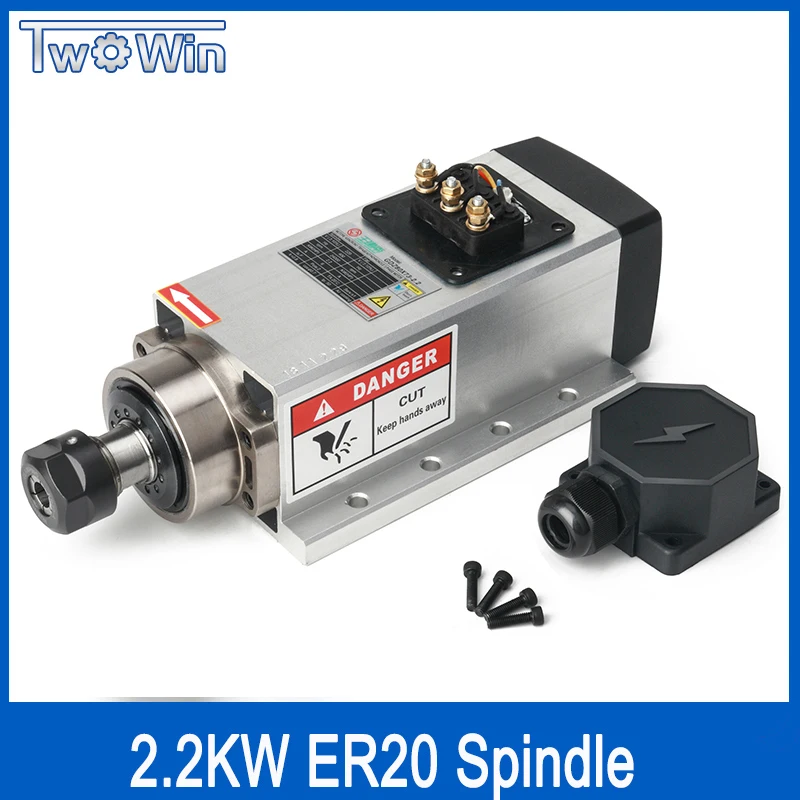 2.2kw Square Air cooled spindle motor 220V ER20 Air Cooling Spindle Kit 400Hz 24000rpm Ceramic Bearing for CNC Engraver Machine
2.2kw Square Air cooled spindle motor 220V ER20 Air Cooling Spindle Kit 400Hz 24000rpm Ceramic Bearing for CNC Engraver Machine