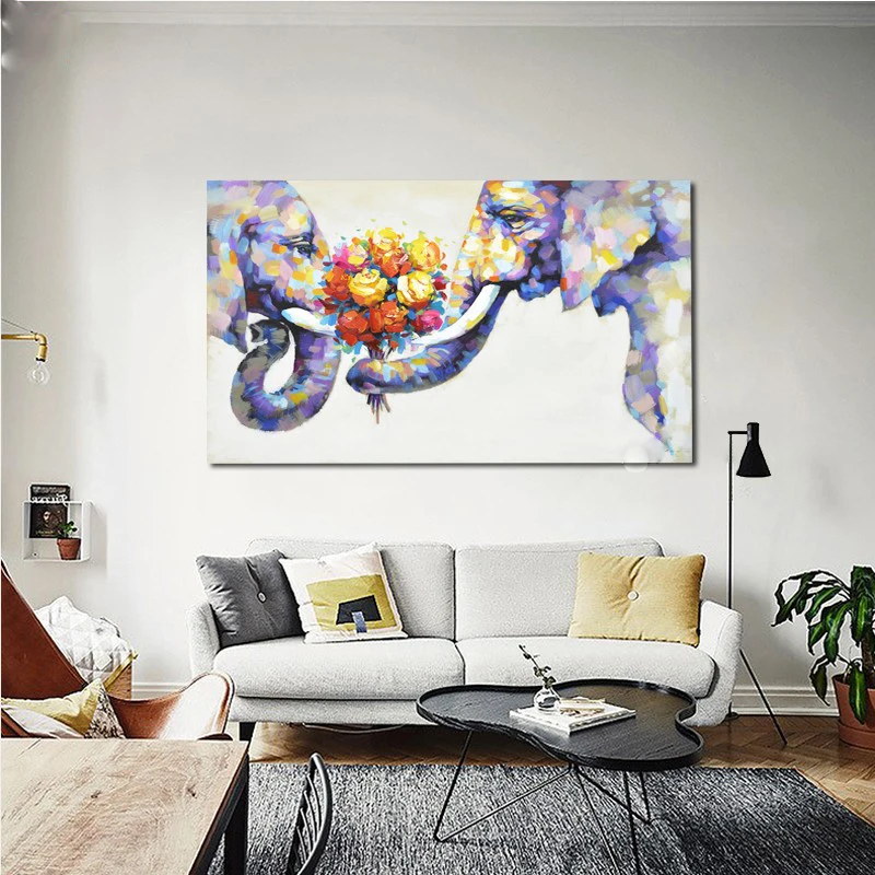 Wildlife Animal Wall Art Elephant Hand Painted Oil Painting On Canvas Print Decorative Picture For Bedroom Or Living room
Wildlife Animal Wall Art Elephant Hand Painted Oil Painting On Canvas Print Decorative Picture For Bedroom Or Living room