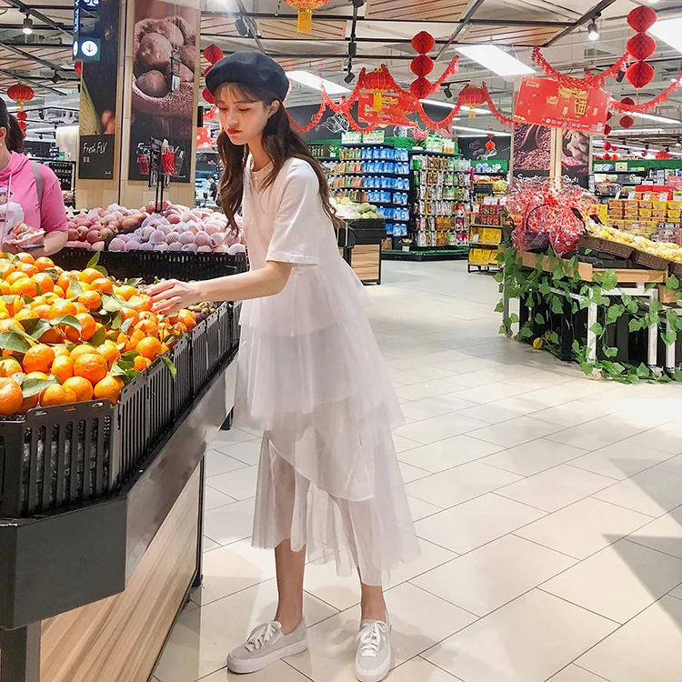 4XL 2019 New Women High Waist Mesh Dress Casual Patchwork Irregular Cupcake Dress Elegant Pleated Tulle Long Dress For Woman
4XL 2019 New Women High Waist Mesh Dress Casual Patchwork Irregular Cupcake Dress Elegant Pleated Tulle Long Dress For Woman