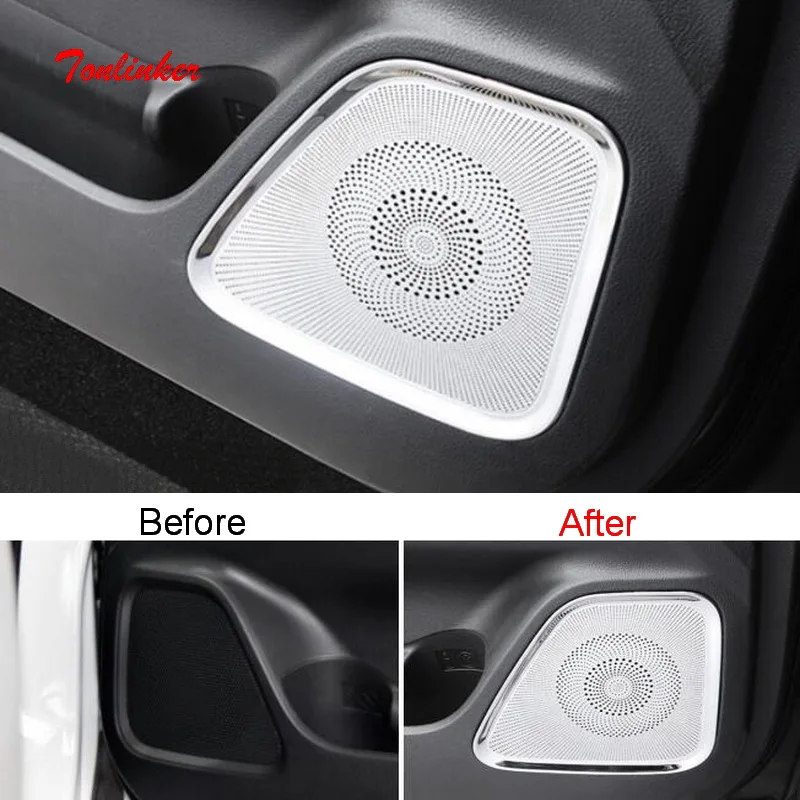 Tonlinker Interior Door Speaker Cover stickers for Mitsubishi Outlander 2013-19 Car Styling 4 Pcs Stainless Steel Cover sticker
Tonlinker Interior Door Speaker Cover stickers for Mitsubishi Outlander 2013-19 Car Styling 4 Pcs Stainless Steel Cover sticker