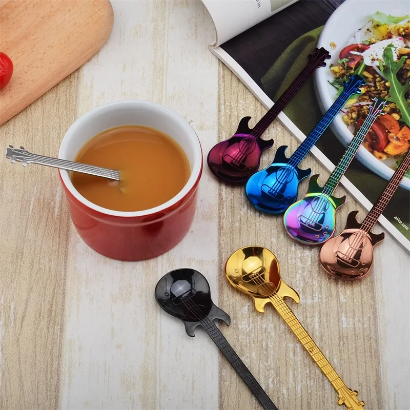Stainless Steel Spoon Coffee Guitar Shape Music Theme Tea Stirring Spoon Small Ice Cream Dessert Scoop Creative Flatware
Stainless Steel Spoon Coffee Guitar Shape Music Theme Tea Stirring Spoon Small Ice Cream Dessert Scoop Creative Flatware
