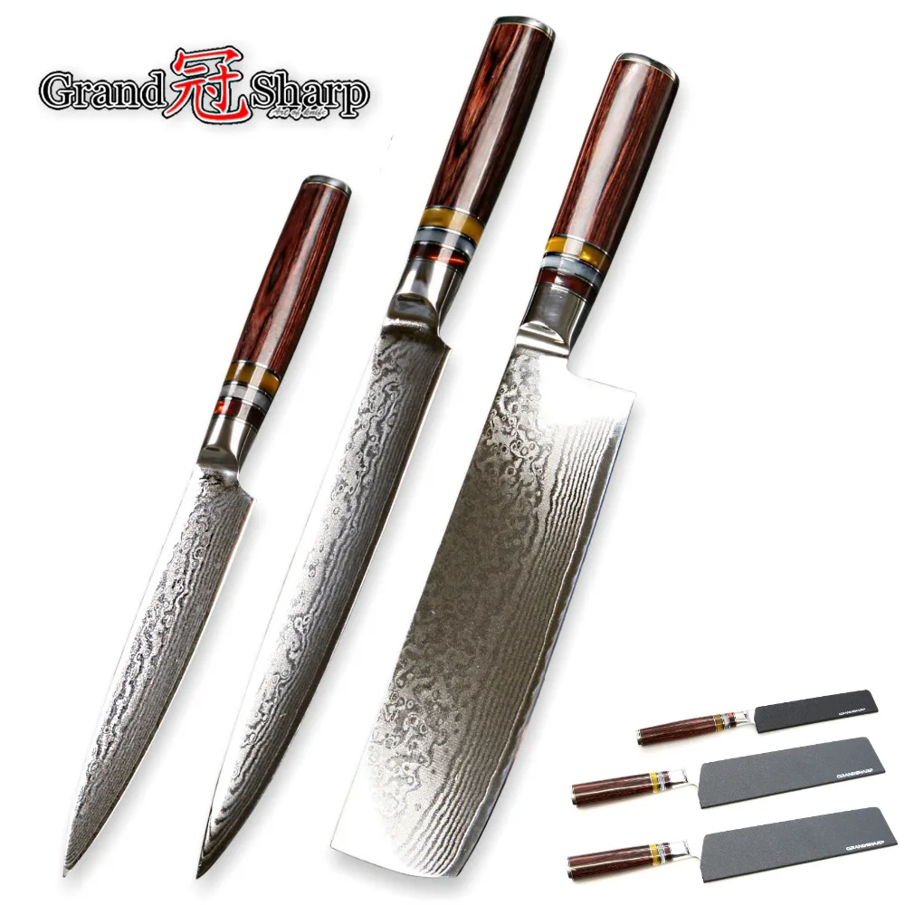 Kitchen Knives Sets 3-Piece Japanese Damascus Stainles Steel Nakiri Carving Utility Chef Vegetables Salmon Paring Slicing Tools
Kitchen Knives Sets 3-Piece Japanese Damascus Stainles Steel Nakiri Carving Utility Chef Vegetables Salmon Paring Slicing Tools