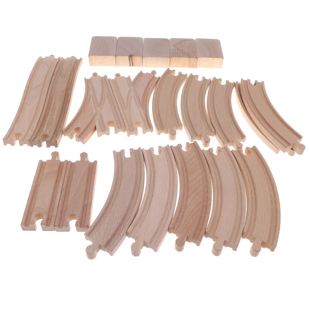 Wooden Train Track Set 18 Piece Railway Toy Compatible with All Major Brands - Female-Female Adapter Switch Connector - Viaduct
Wooden Train Track Set 18 Piece Railway Toy Compatible with All Major Brands - Female-Female Adapter Switch Connector - Viaduct