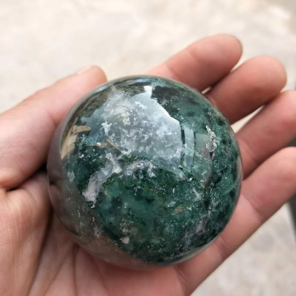50MM Beautiful natural aquatic agate ball crystal healing