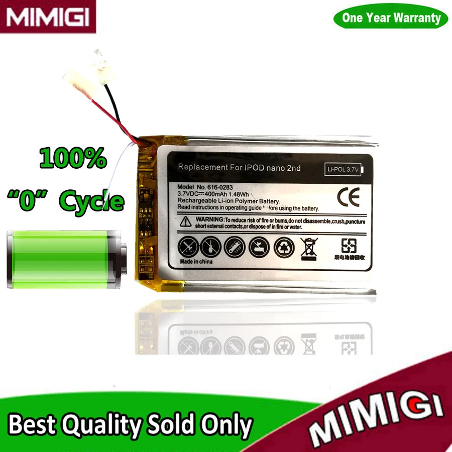 Фото Новый 400мАч Батарея для Apple iPod Nano 2nd Generation 2 Gen 2G 4 ГБ 616 0283 0287 a1199 аккумулятор