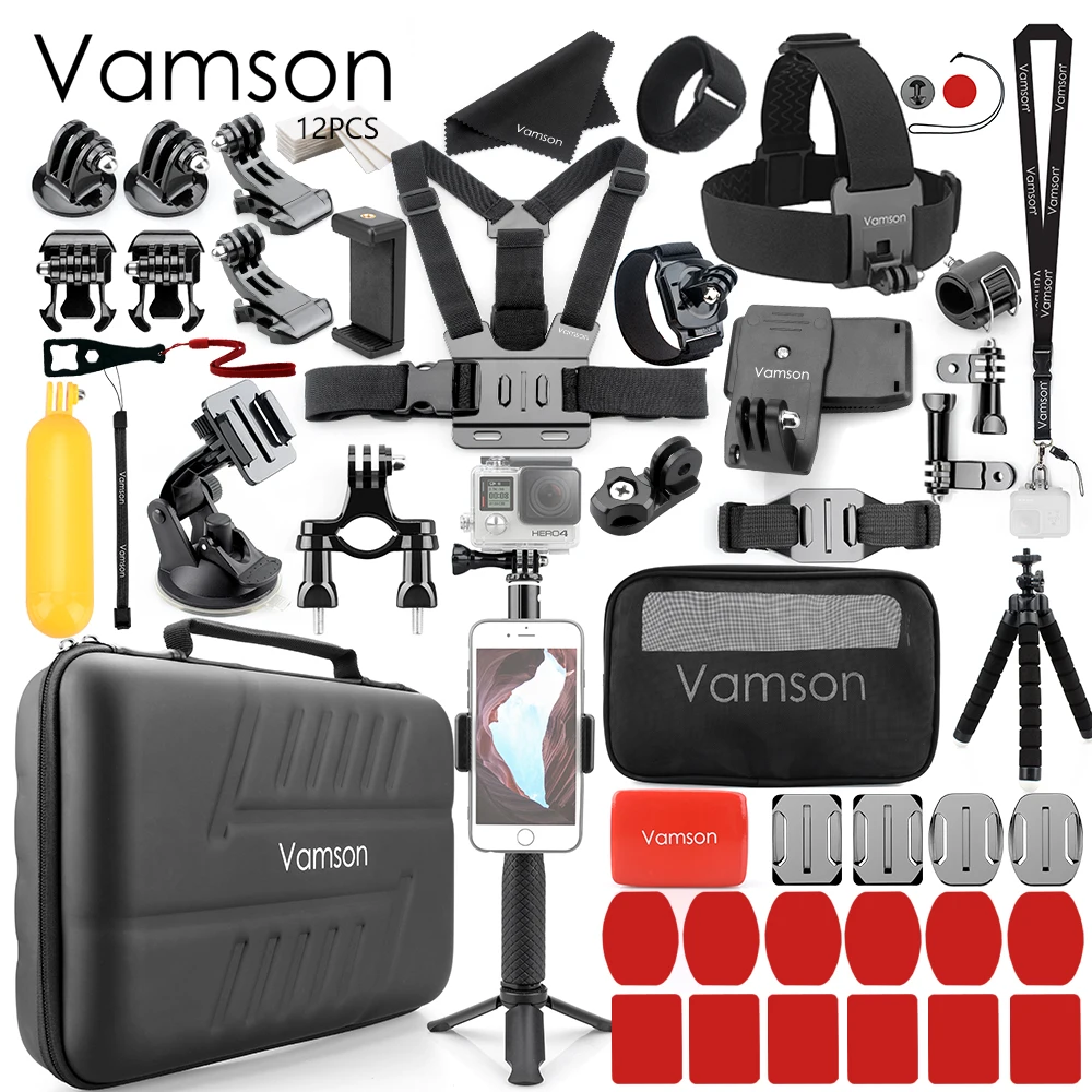 Набор аксессуаров для экшн-камеры Vamson, для Gopro, для DJI OSMO, для Go Pro Hero 7 6 5, монопод, штатив для Xiaomi yi для Mijia VS83
Набор аксессуаров для экшн-камеры Vamson, для Gopro, для DJI OSMO, для Go Pro Hero 7 6 5, монопод, штатив для Xiaomi yi для Mijia VS83