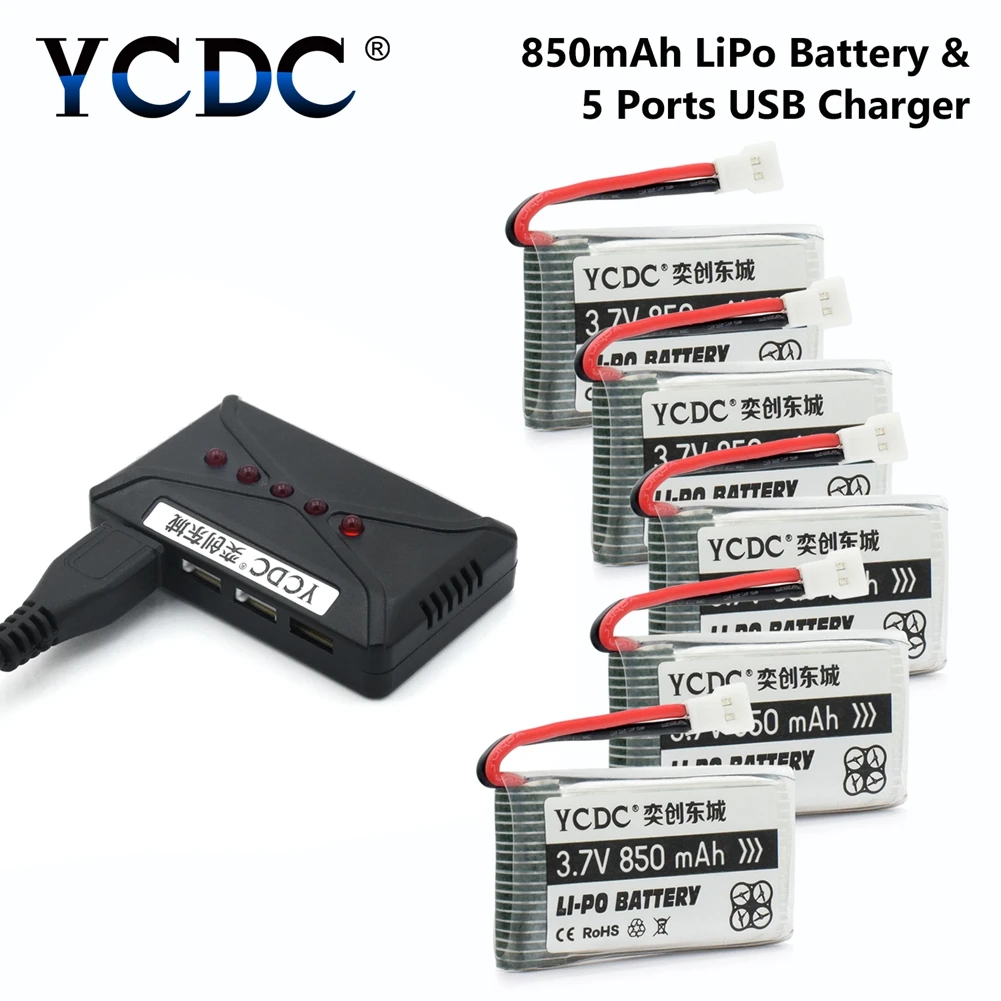Литий ионный аккумулятор для дрона 3 7 В 850 мА/ч Syma X5C X5SC X5SW квадрокоптера с зарядным