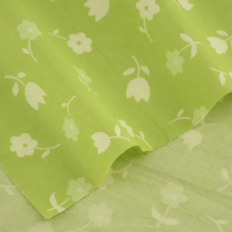 Green Cotton Fabric Quilting Sewing Cloth Craft Bedding Decoration Teramila Tissue Home Textile Lovely Flowers Baby Cloth|sewing cloth|fabric