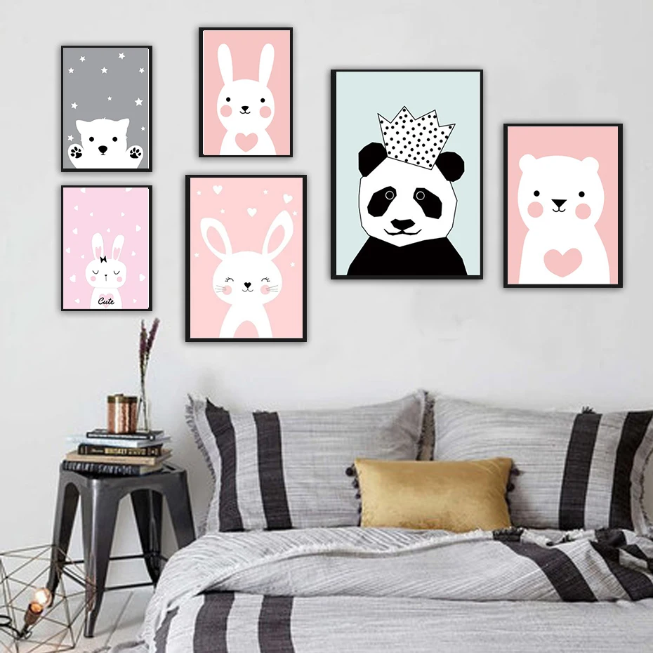 Nursery Wall Art Prints Cartoon Animals Canvas Painting Wall Picture Nordic Baby Girl Bedroom Decoration Poster Art
Nursery Wall Art Prints Cartoon Animals Canvas Painting Wall Picture Nordic Baby Girl Bedroom Decoration Poster Art