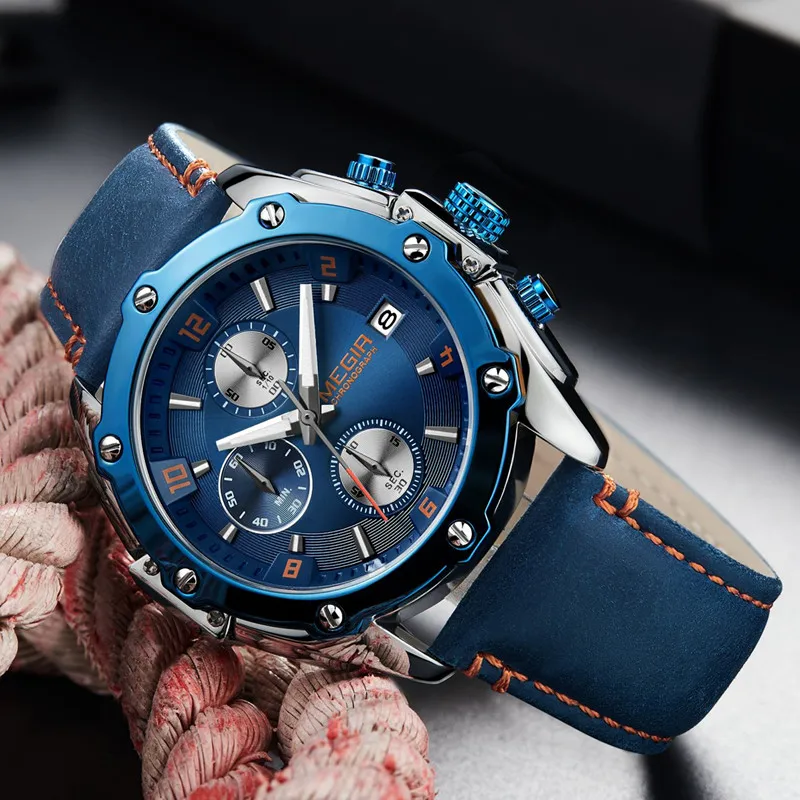MEGIR Watch Men Fashion Waterproof Military Watch Leather Band Auto Date Luminous Clock Men's Watch Luxury Chronograph Sport
MEGIR Watch Men Fashion Waterproof Military Watch Leather Band Auto Date Luminous Clock Men's Watch Luxury Chronograph Sport