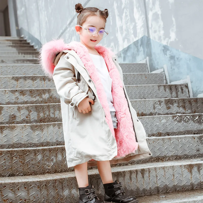 Girls Winter Parkas Knee-length Real Rabbit Fur Jackets Boys X-Long Coats Detachable Fur linings Kids Clothes Raccoon fur Collar
Girls Winter Parkas Knee-length Real Rabbit Fur Jackets Boys X-Long Coats Detachable Fur linings Kids Clothes Raccoon fur Collar