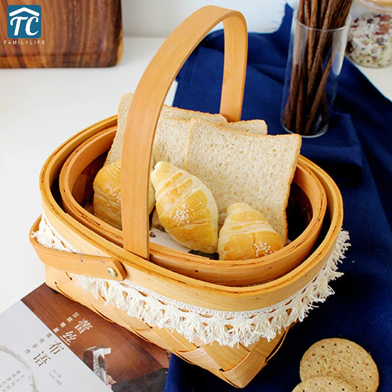 Japanese Style Basket Portable Elliptical Lace Fruit Storage Food Bread Dishes Egg Sundries Vegetables Snack Hamper Picnic
Japanese Style Basket Portable Elliptical Lace Fruit Storage Food Bread Dishes Egg Sundries Vegetables Snack Hamper Picnic