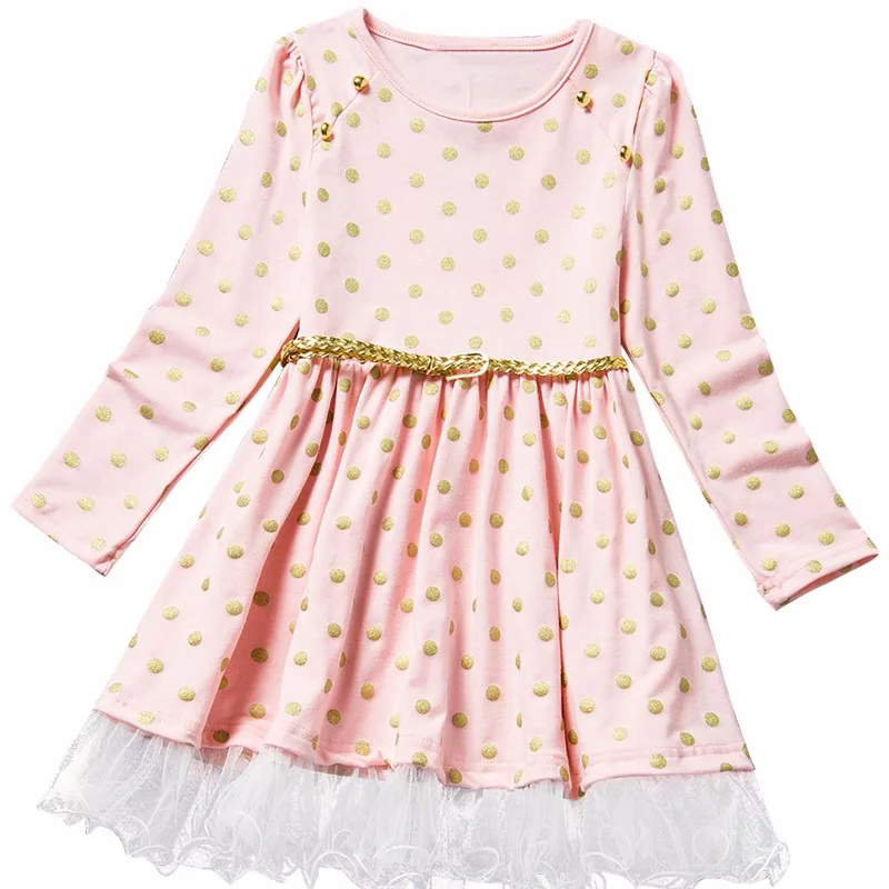 Baby Girl dress Long Sleeve Dots Dresses for Girls Clothes Kids Children Clothing Princess Dress roupas infantis 2 3 4 5 6 Year | Детская