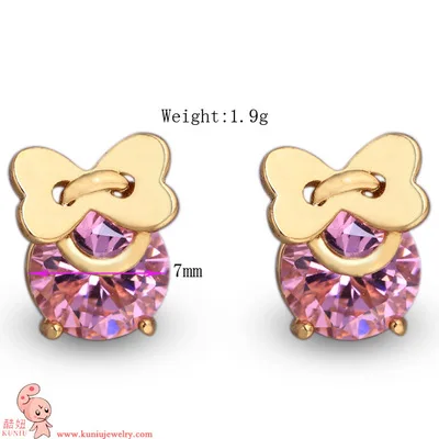 bowknot shape simple stud earrings for women crystal material trendy classic style friend lover fashion jewelry | Украшения и