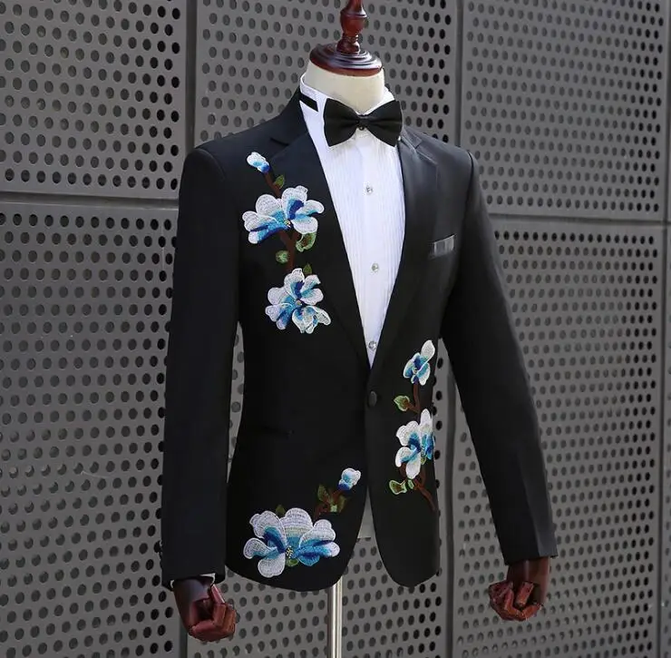 Plus Size Luxurious Embroidered Black Blazer Pants Men's Suit Outfit Set Stage Men Singer Show Clothes Wedding Celebrate
Plus Size Luxurious Embroidered Black Blazer Pants Men's Suit Outfit Set Stage Men Singer Show Clothes Wedding Celebrate
