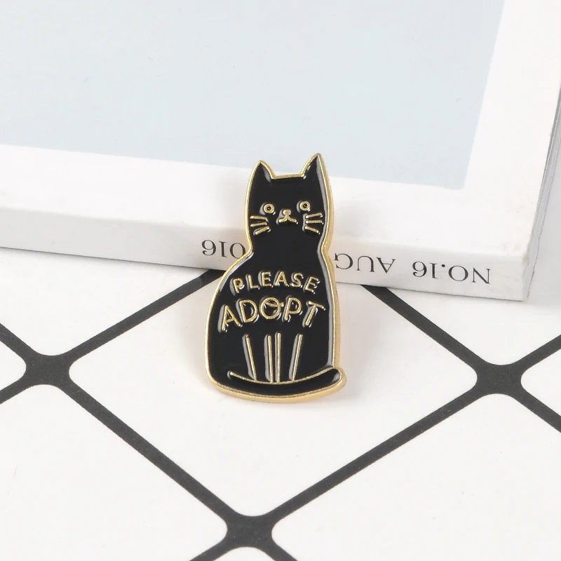Adopt Me ! Black cat Rescue Love Brooches Dog Cat Animal Lovers Lapel pins Adopt Your Best Friend Pins Badges
Adopt Me ! Black cat Rescue Love Brooches Dog Cat Animal Lovers Lapel pins Adopt Your Best Friend Pins Badges