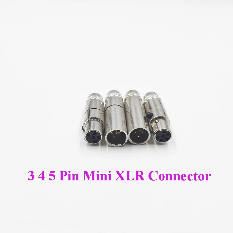 Фото 10 шт. 3/4/5 Pin металлический мини XLR микрофон аудио разъемы 3P 4P 5 P Cannon - купить