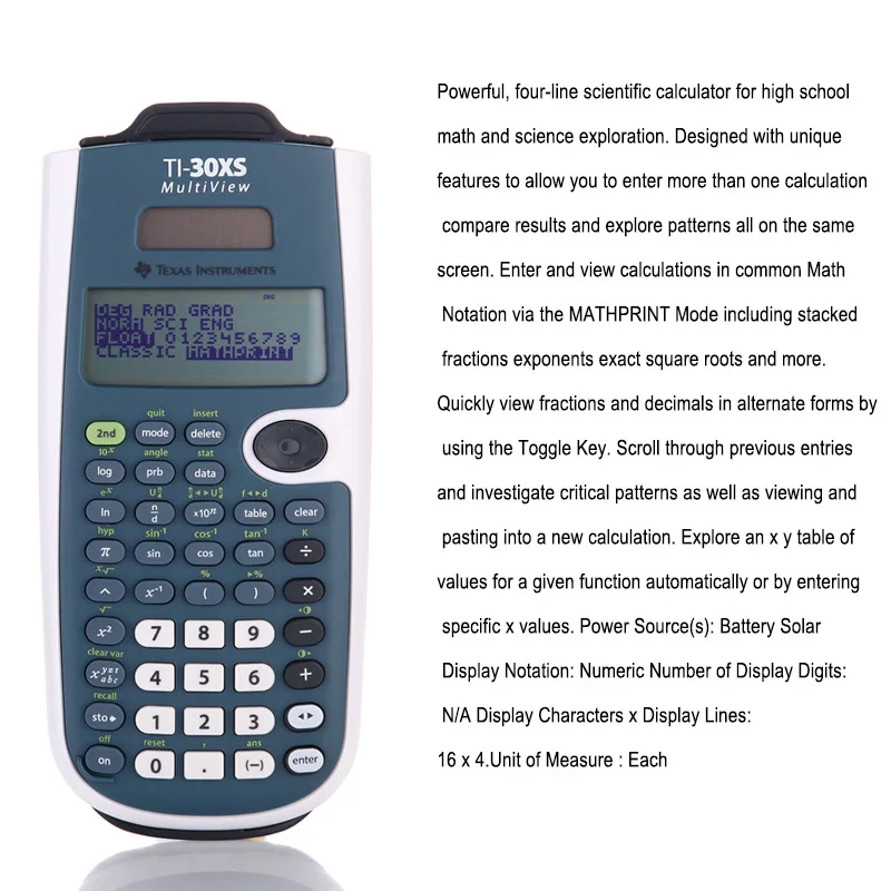 Hot Sale MultiView Advanced Scientific Calculator Calculating Instruments for Students Office
Hot Sale MultiView Advanced Scientific Calculator Calculating Instruments for Students Office
