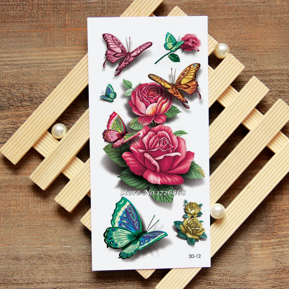 3D Red Rose Butterfly Fake Tattoo Decals Temporary Tattoo Body Art Flash Tattoo Stickers Waterproof #012
3D Red Rose Butterfly Fake Tattoo Decals Temporary Tattoo Body Art Flash Tattoo Stickers Waterproof #012