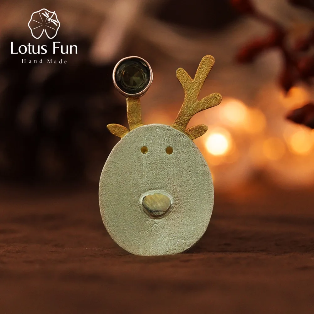 Lotus Fun Real 925 Sterling Silver Natural Tourmaline Handmade Fine Jewelry Christmas Joys Cute Reindeer Brooches Best Gift
Lotus Fun Real 925 Sterling Silver Natural Tourmaline Handmade Fine Jewelry Christmas Joys Cute Reindeer Brooches Best Gift