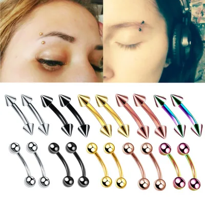 MODRSA 2pcs/lot Double Spike Ball Eyebrow Ring Anodized Curved Barbell Eyebrow Ring Stainless Steel Helix Piercing Body Jewelry
MODRSA 2pcs/lot Double Spike Ball Eyebrow Ring Anodized Curved Barbell Eyebrow Ring Stainless Steel Helix Piercing Body Jewelry