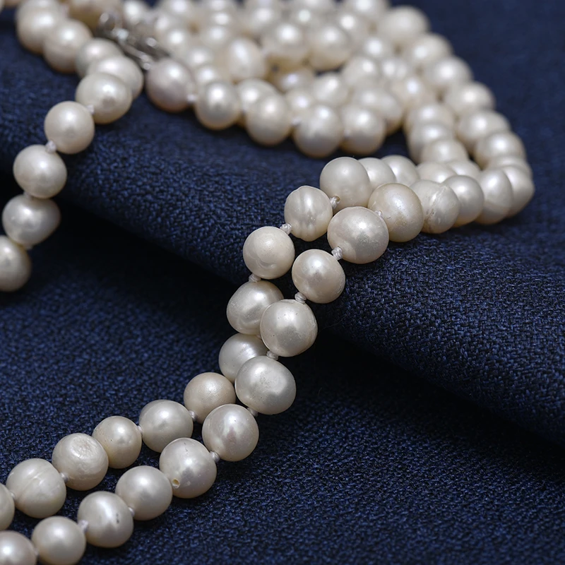 Hot-selling 6-7mm simple natural white pearl Multilayer necklace findings 18inch wholesale for female
Hot-selling 6-7mm simple natural white pearl Multilayer necklace findings 18inch wholesale for female