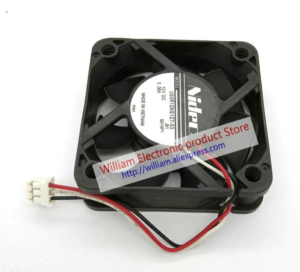 Original Nidec U50R12NS1Z7-53 DC12V 0.06A 50x50x15MM 3Lines Computer cooling fan