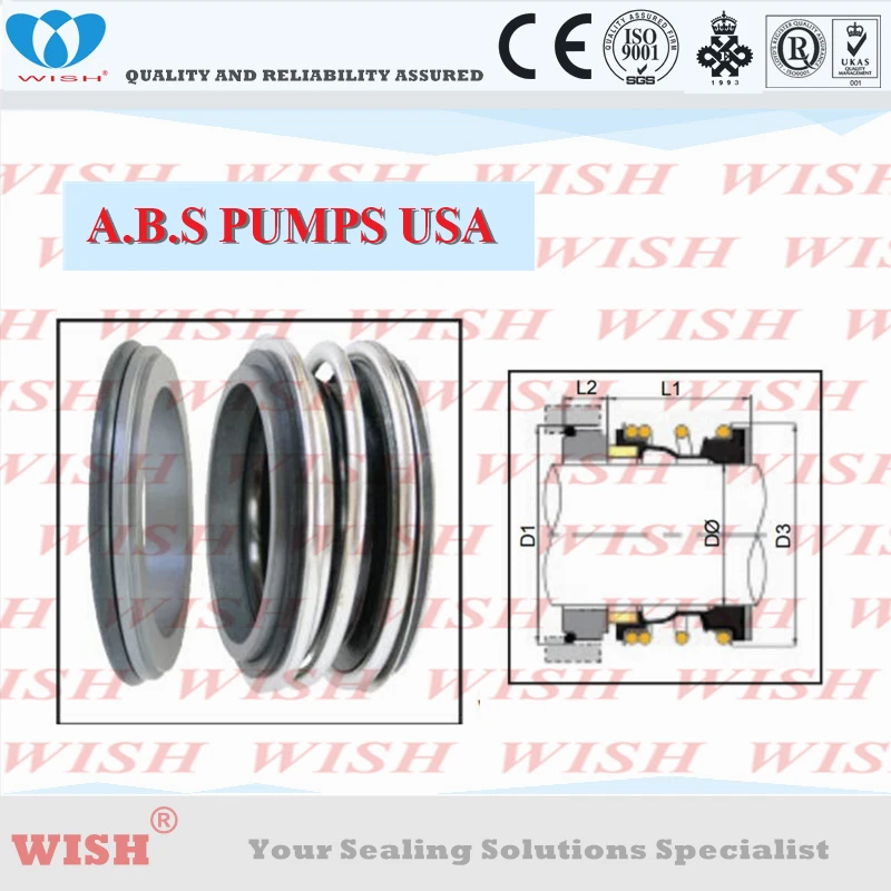 ABS pump seal Lower position ABS "AFP" series submersible pumps Vulcan type 195 elastomer bellow seals, Oring mounted Stationary
ABS pump seal Lower position ABS "AFP" series submersible pumps Vulcan type 195 elastomer bellow seals, Oring mounted Stationary