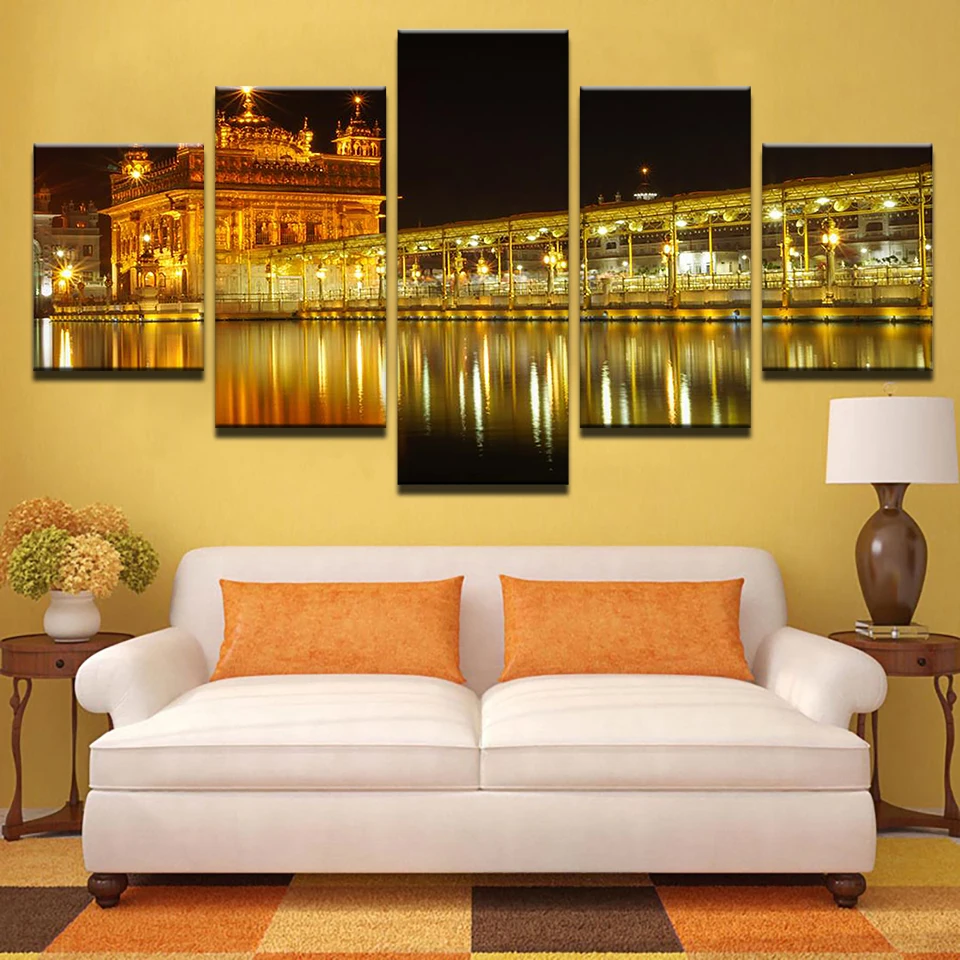 Artyryst Wall Art Canvas HD Printed Painting Modular Home Decor Pictures 5 Pieces Beautiful Golden Temple At Midnight Poster
Artyryst Wall Art Canvas HD Printed Painting Modular Home Decor Pictures 5 Pieces Beautiful Golden Temple At Midnight Poster