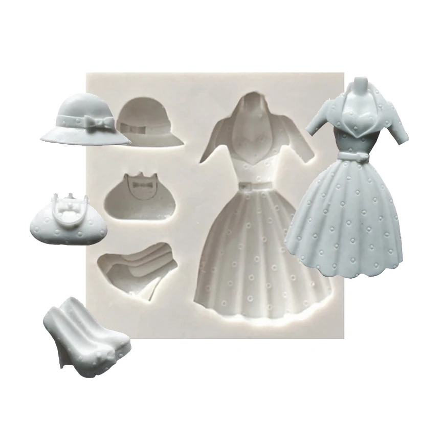 Wholesale 10 pcs/lot High heels Skirts Bags Sunbonnet Silicone Fondant Cake Chocolate Candy Silicone Decorating Mould Tools
Wholesale 10 pcs/lot High heels Skirts Bags Sunbonnet Silicone Fondant Cake Chocolate Candy Silicone Decorating Mould Tools