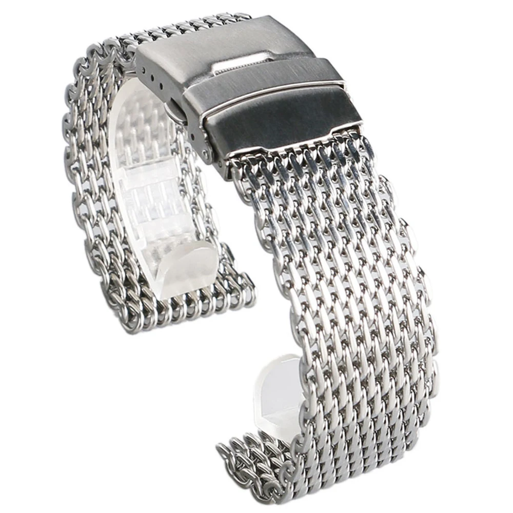 18/20/22/24mm Silver/Black/Gold Mesh Stainless Steel Watchband Fold Over Clasp with Safety Strap Men Watch Replacement Bracelet
18/20/22/24mm Silver/Black/Gold Mesh Stainless Steel Watchband Fold Over Clasp with Safety Strap Men Watch Replacement Bracelet