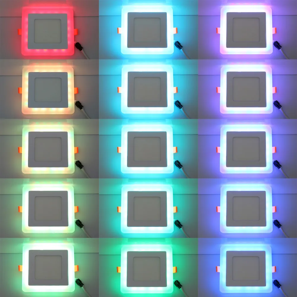 NEW Ultra Thin LED Double DownLight Lamp 6W 9W 16W 24W Dual Color Panel Light RGB Slim Square LED Panel Light Indoor lighting
NEW Ultra Thin LED Double DownLight Lamp 6W 9W 16W 24W Dual Color Panel Light RGB Slim Square LED Panel Light Indoor lighting