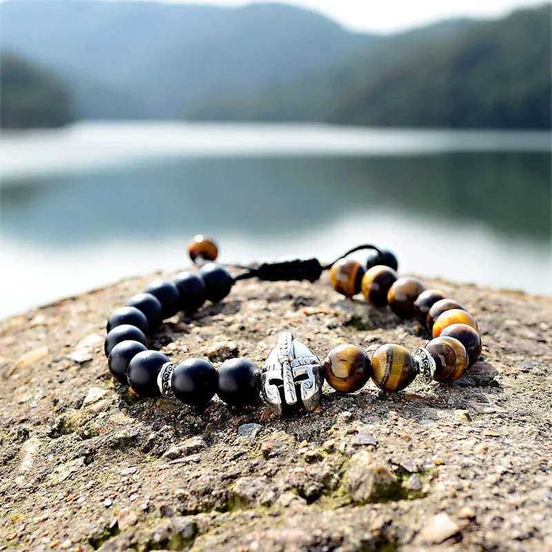 DOUVEI 2019 Charm Men Roman Knight Spartan Warrior Gladiator Helmet Bracelet Tiger Eye Stone Yoga Braided Bracelet DropShipping
DOUVEI 2019 Charm Men Roman Knight Spartan Warrior Gladiator Helmet Bracelet Tiger Eye Stone Yoga Braided Bracelet DropShipping