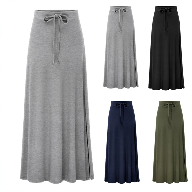 Summer Long Skirts for Women Fashion Vintage High Waist Bodycon Skirt Solid Color Black Grey Blue Plus Size Ladies Skirts Jupe
Summer Long Skirts for Women Fashion Vintage High Waist Bodycon Skirt Solid Color Black Grey Blue Plus Size Ladies Skirts Jupe