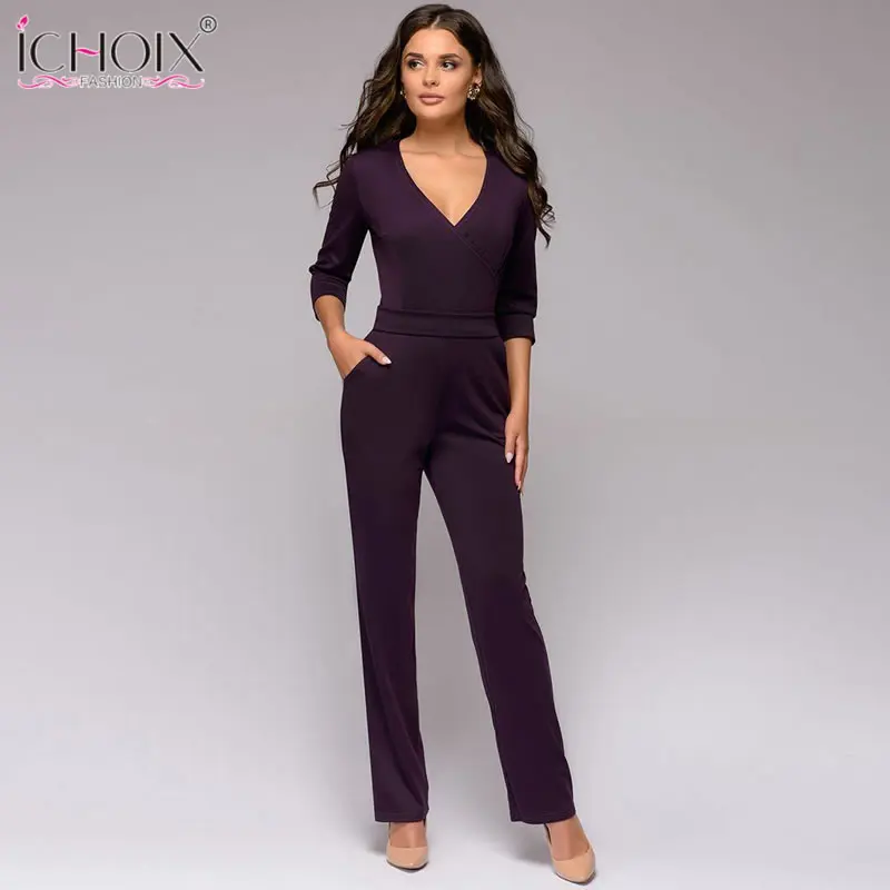 ICHOIX long sleeve sexy Jumpsuit Women V Neck slim Bodycon Jumpsuit long bodysuit Spring summer women trousers overalls romper
ICHOIX long sleeve sexy Jumpsuit Women V Neck slim Bodycon Jumpsuit long bodysuit Spring summer women trousers overalls romper