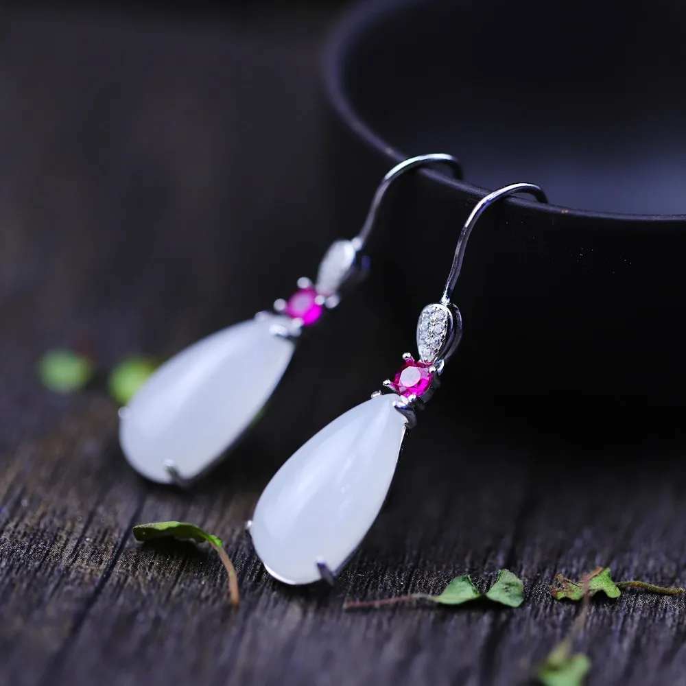 Hot Sale Natural Gemstone Jade 925 Sterling Silver Ethnic Drop Long Earrings for Women Fine Jewelry Earrings Set Earings
Hot Sale Natural Gemstone Jade 925 Sterling Silver Ethnic Drop Long Earrings for Women Fine Jewelry Earrings Set Earings